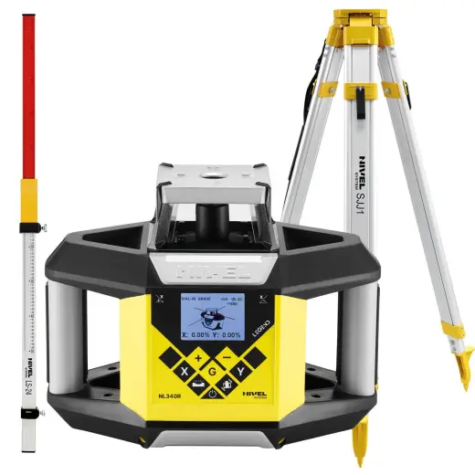 Laser rotacyjny niwelator czerwony Nivel System NL340R + statyw SJJ1 + łata LS24